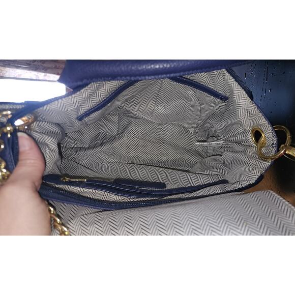 Steve Madden royal blue faux-leather Satchel shoulder bag. - Picture 3 of 8